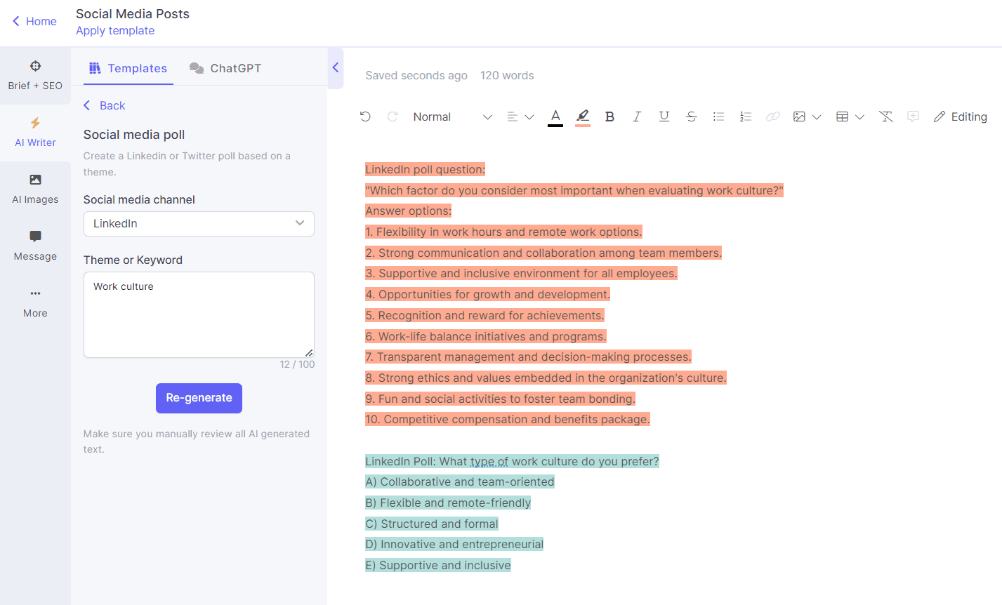 Gerador de postagem de mídia social AI - gerador de pesquisa de mídia social