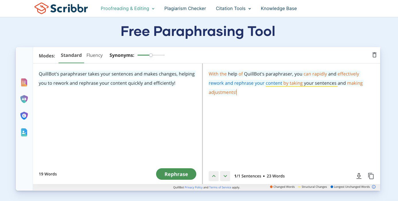 Outils de paraphrase de l'IA : Scribbr