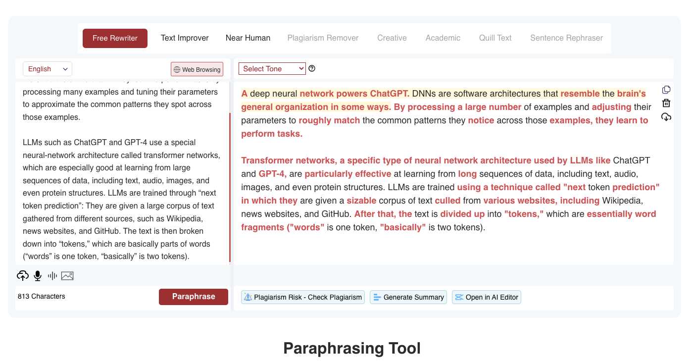 KI-Paraphrasierungstools: Paraphrasierungstool AI