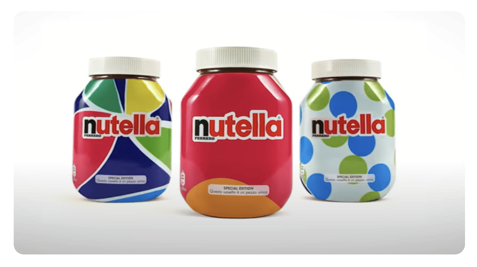 Esta imagem mostra como Nutella cria um design de produto exclusivo.