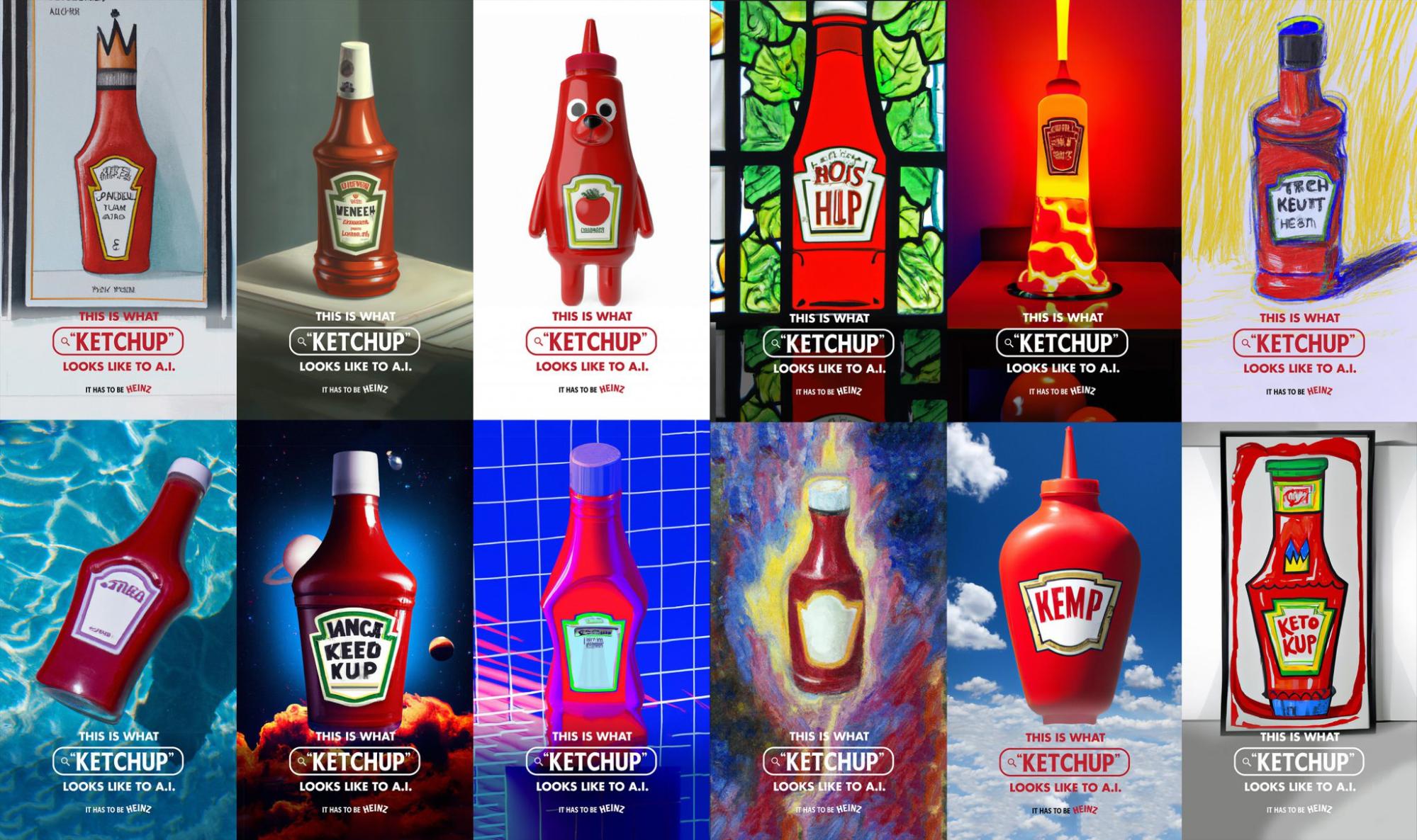 ภาพนี้แสดงให้เห็นว่า Heinz ใช้ AI เพื่อสร้างภาพอย่างไร