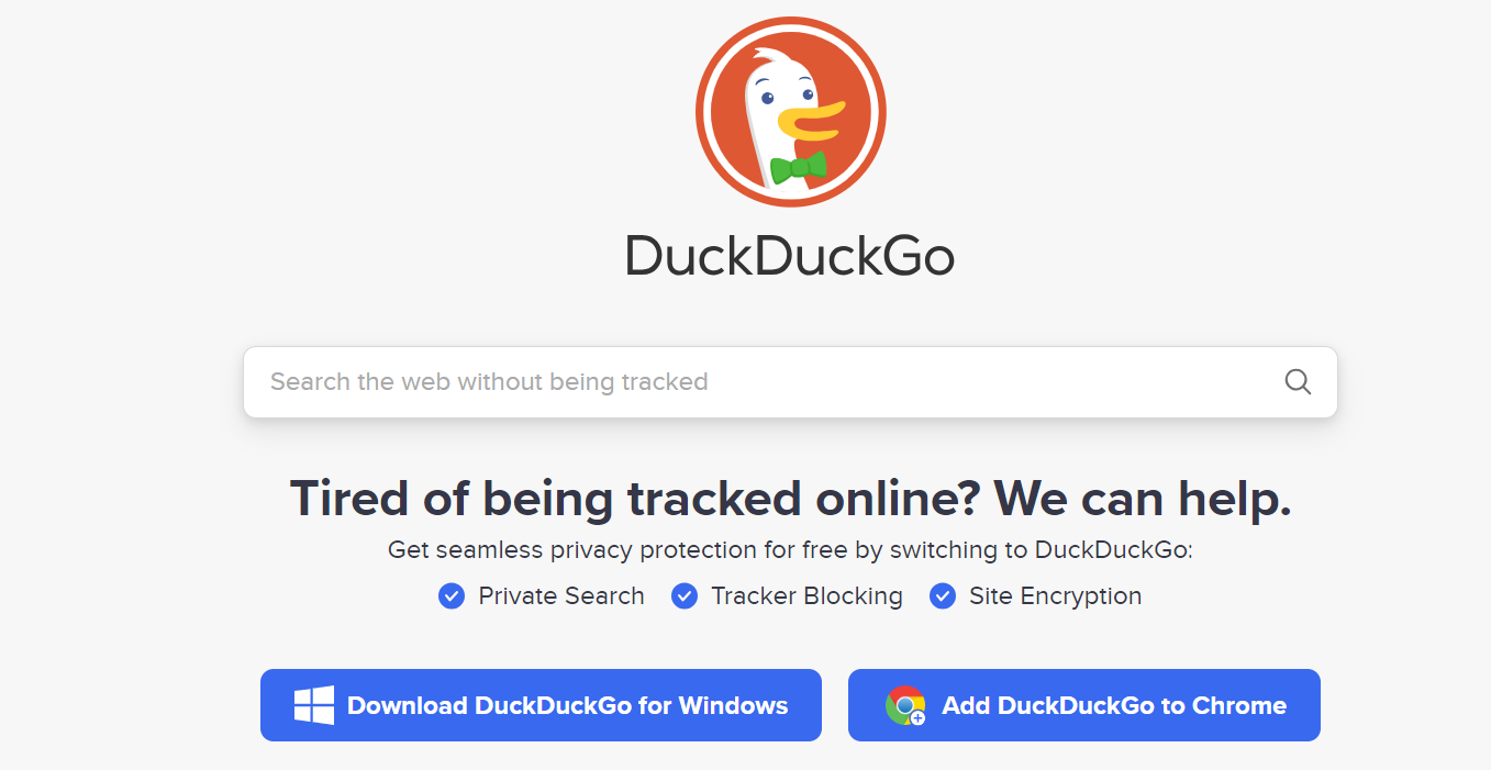 DuckDuckGo.com es un motor de búsqueda centrado en la privacidad que prioriza el anonimato del usuario al no almacenar ninguna información personal ni historial de búsqueda.