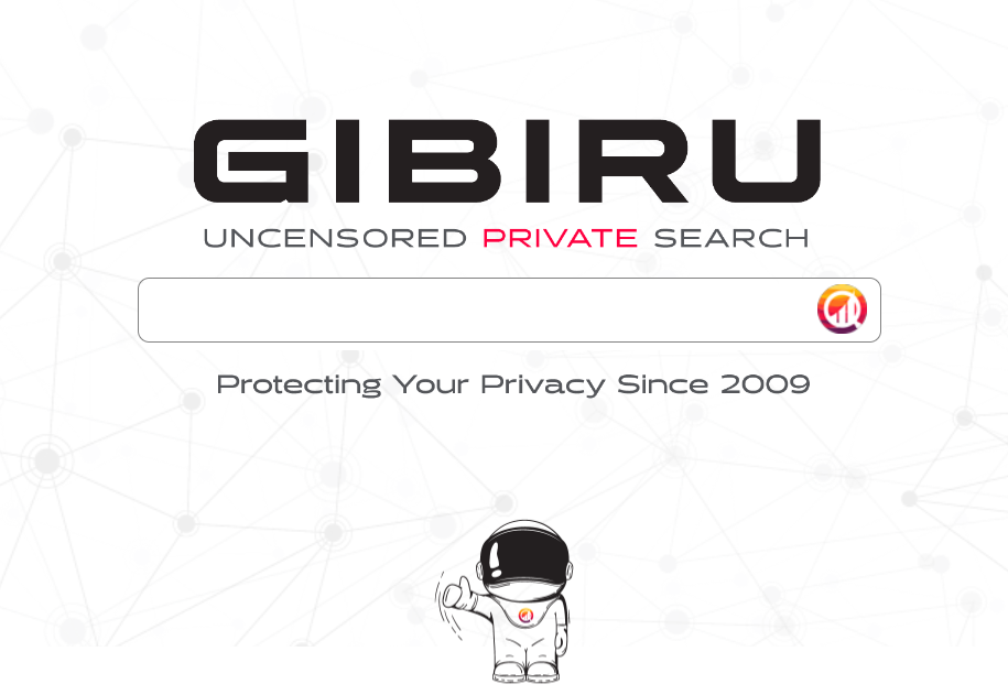 Gibiru Private Search Engineの検索エンジンページ