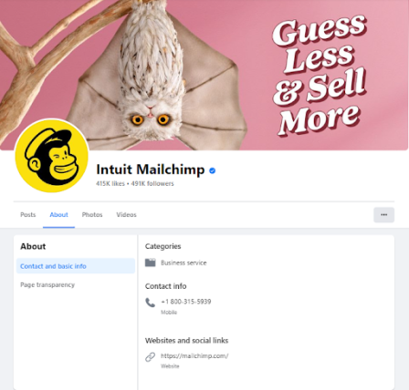 Número de seguidores de Mailchimp en Facebook