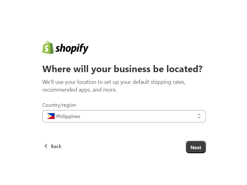 Shopify 인터페이스