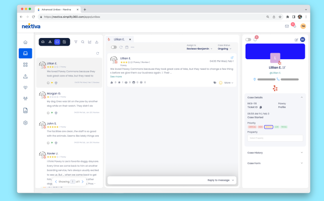 Nextiva 的评论管理平台在一个仪表板中简化了客户评论。