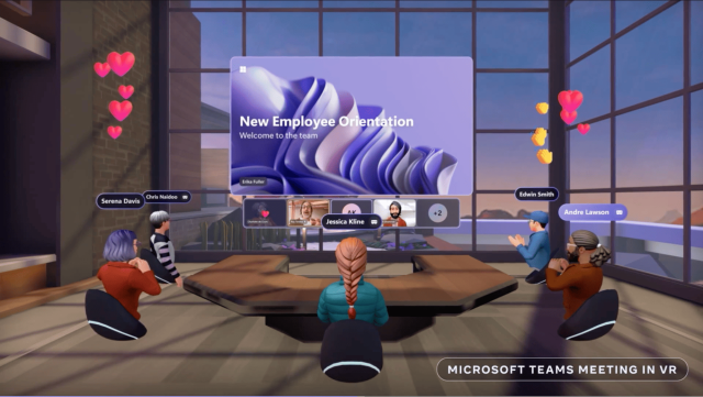 Esempio Metaverse di una riunione del team virtuale di Microsoft - Meta