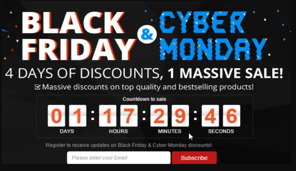 Conseils pour le Black Friday. -compte à rebours