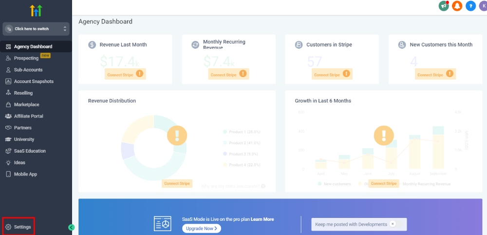 Interface do Shopify