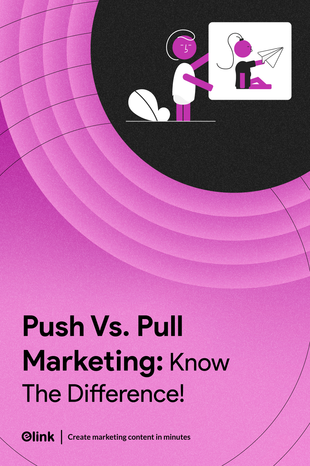 Banner de pinterest de marketing push and pull