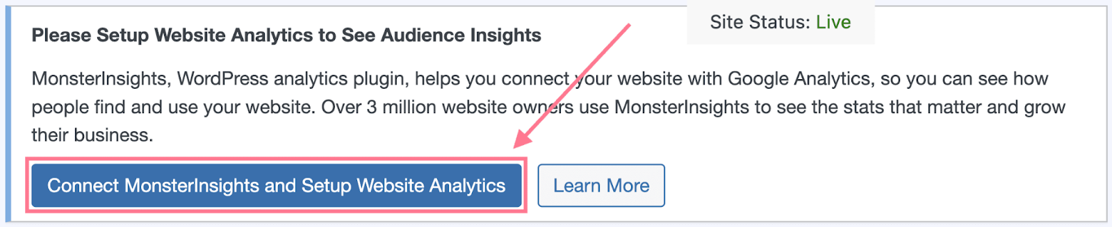 Image du plugin Monsterinsights avec wordpress