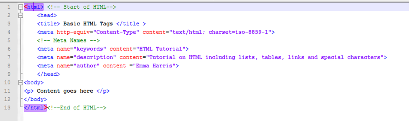 ตัวอย่างแท็ก HTML พื้นฐาน