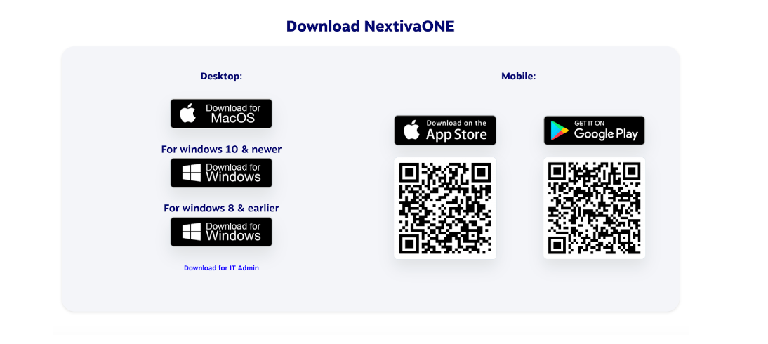 طرق تنزيل تطبيق NextivaOne