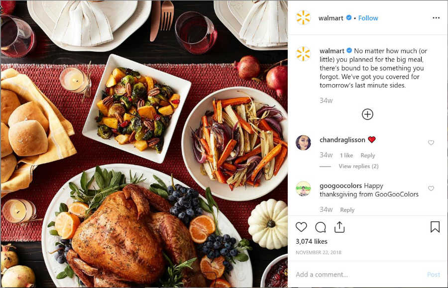 Маркетинговая кампания Walmart в честь Дня благодарения