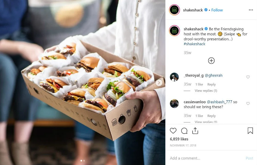 pomysł na świąteczną treść shake shack