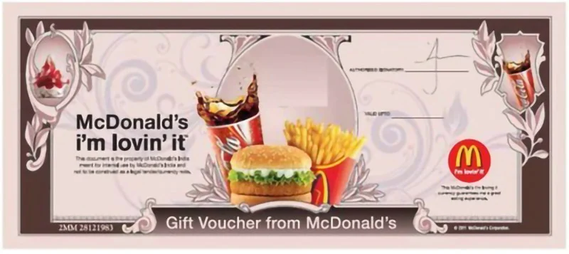 Idee für eine McDonald's-Thanksgiving-Geschenkkarte