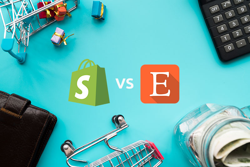 Shopify 和 etsy 徽标插图