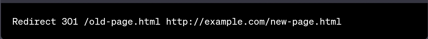 นี่คือโค้ดการเปลี่ยนเส้นทาง 301 สำหรับหน้าเดียวบนเซิร์ฟเวอร์ Apache