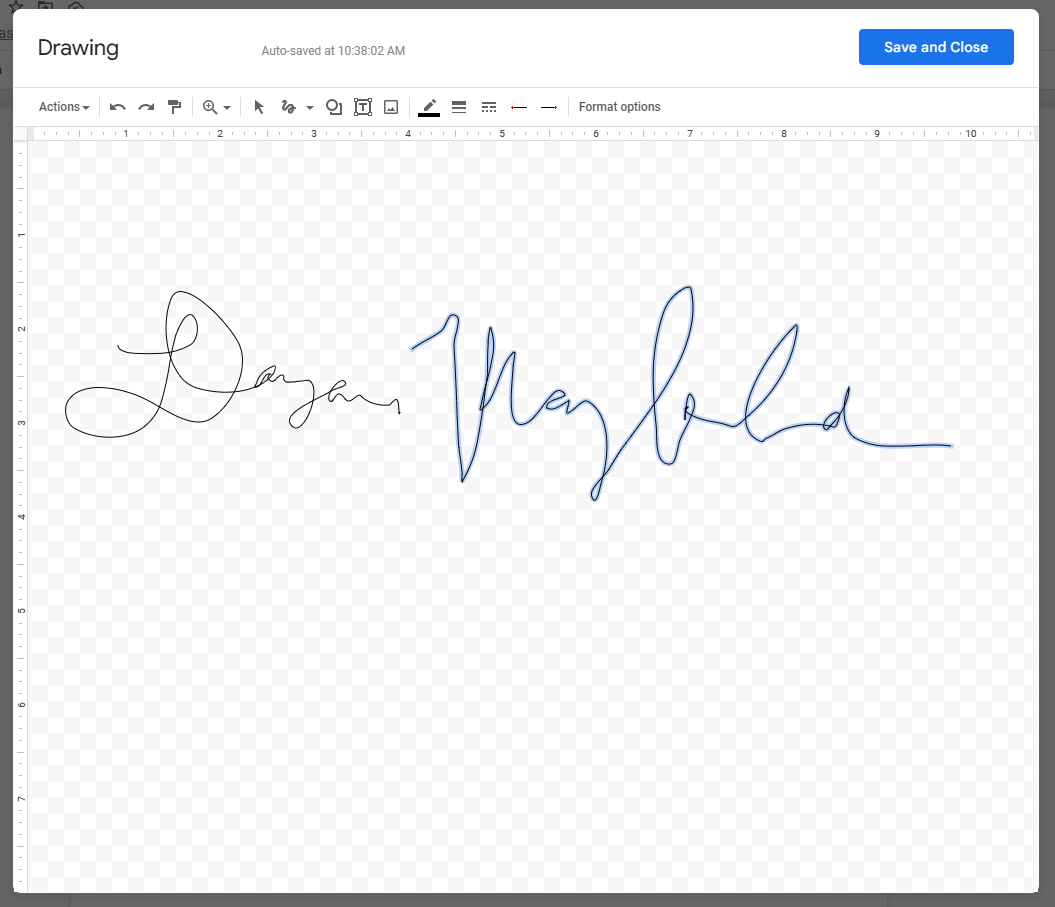 Dibujar una firma en Google Docs