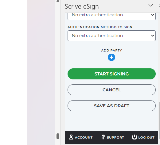 Scrive eSign で署名を開始