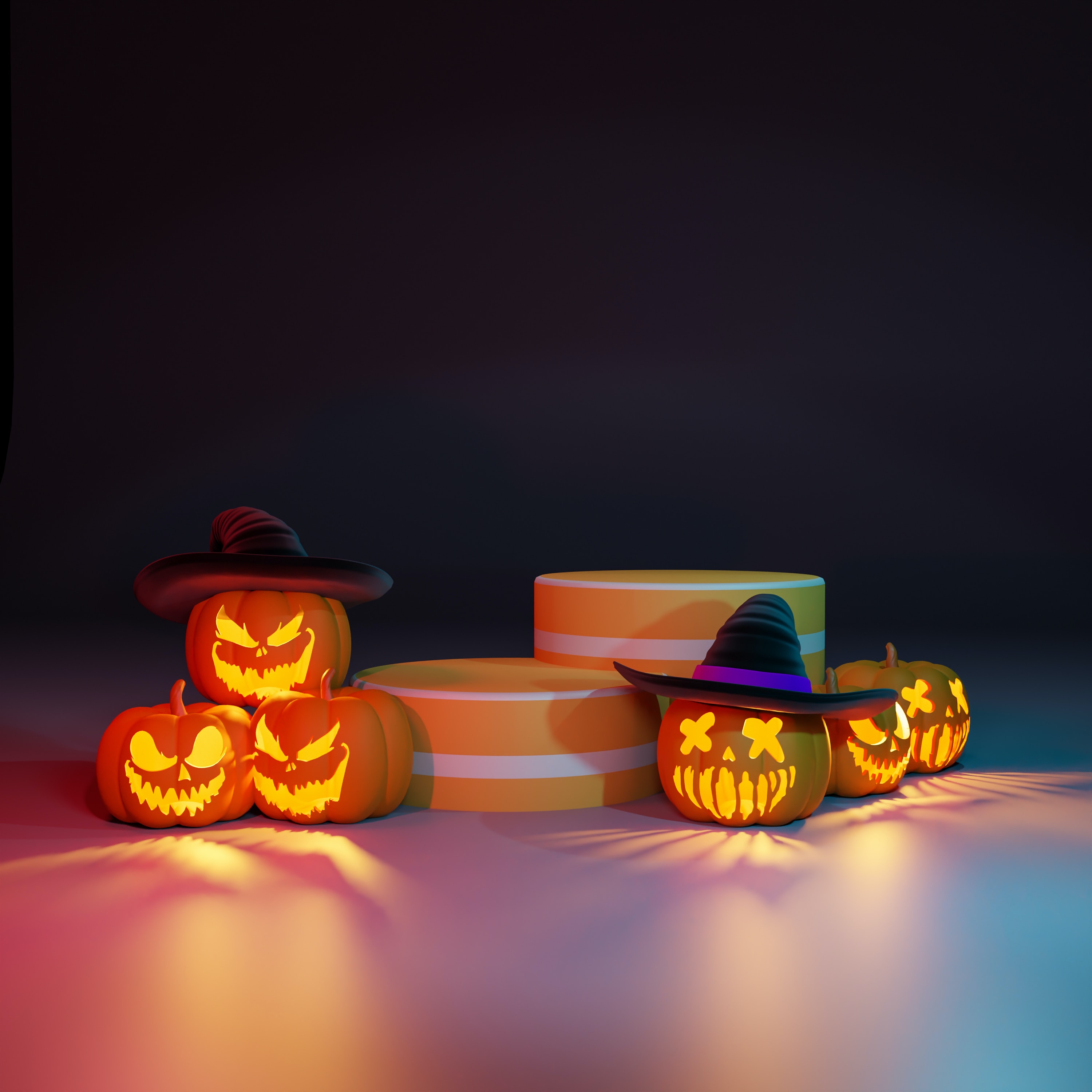 Visualizzazione promozione di Halloween rendering 3D