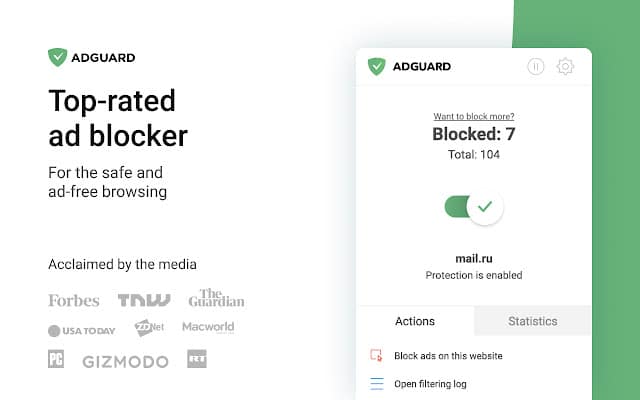 Adblocker AdGuard pentru Chrome