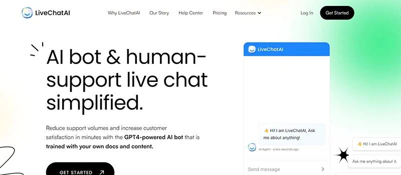 واجهة LiveChatAI