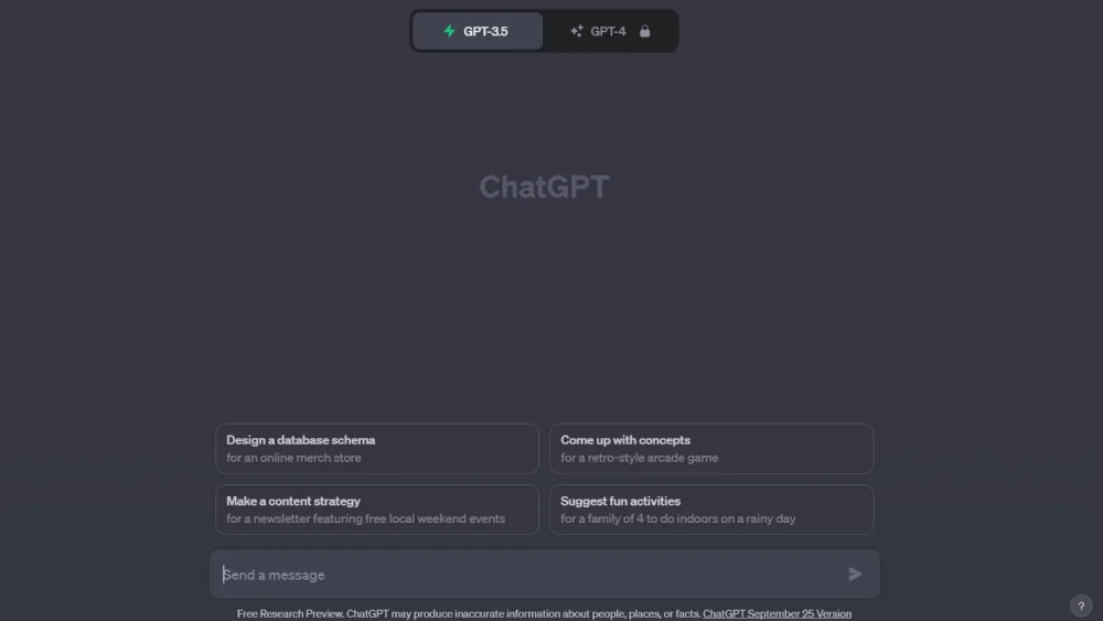 Interface ChatGPT