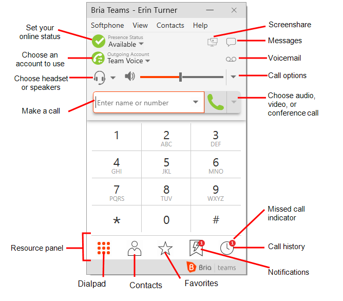 Captura de pantalla del producto a través de CounterPath