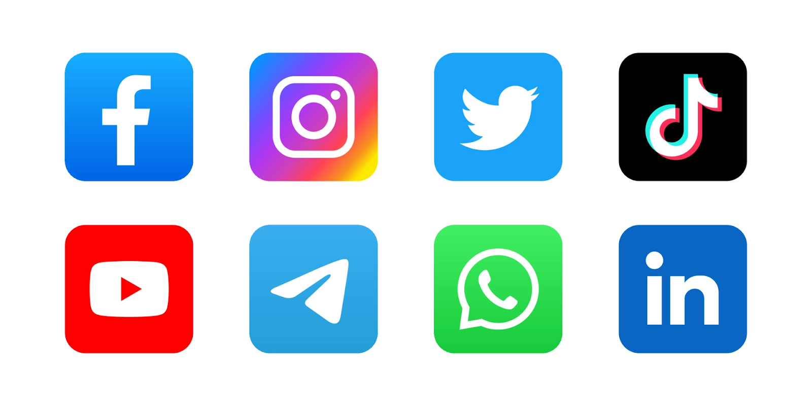 A list of social media icons.