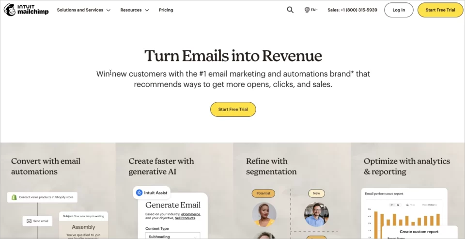 Meilleur outil A/B pour les campagnes par e-mail : Mailchimp