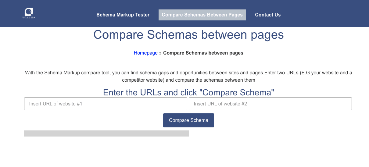 Captura de tela do testador de marcação de esquema.