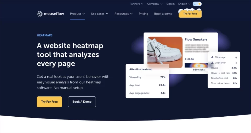 เครื่องมือ Heatmap ที่ดีที่สุดสำหรับการติดตามแบบเรียลไทม์: Mouseflow