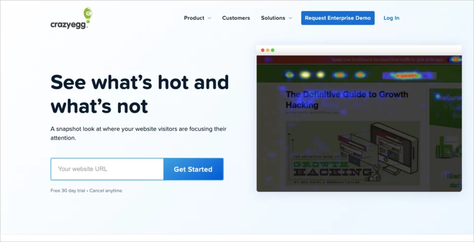 Лучший инструмент тепловой карты для оптимизации UX: Crazy Egg