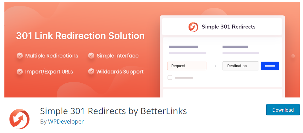 Простой плагин WordPress 301 Redirects