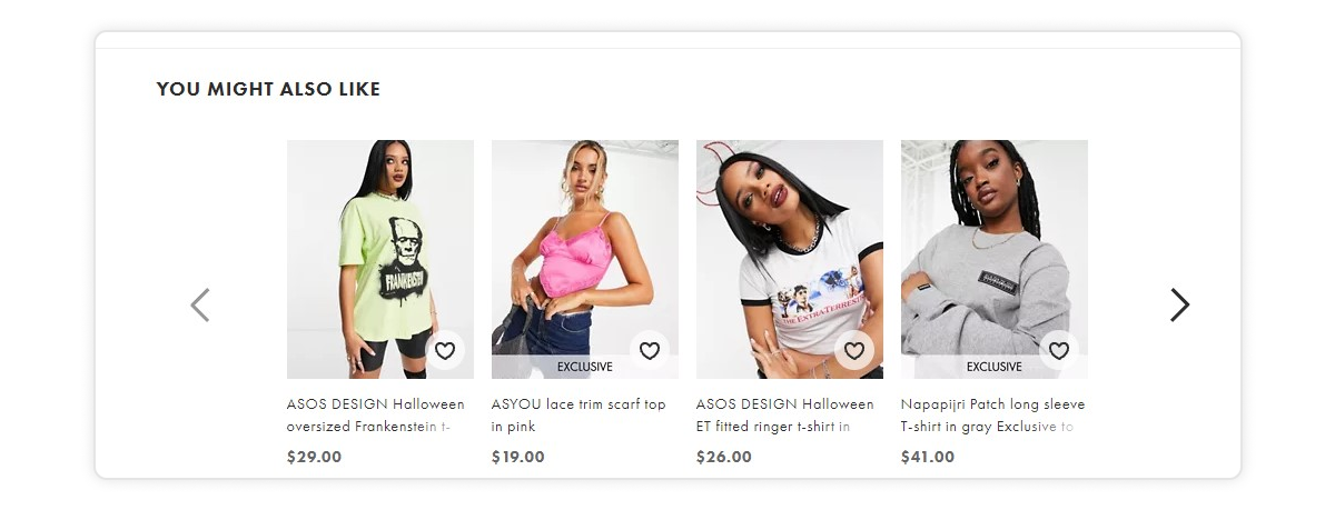 ASOS – Recomendaciones personalizadas