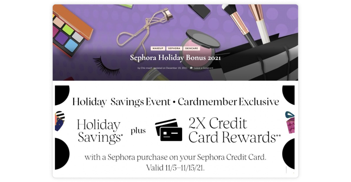 Sephora – récompenses basées sur l'occasion