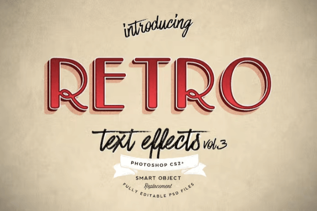 Efectos de texto retro vol. 3