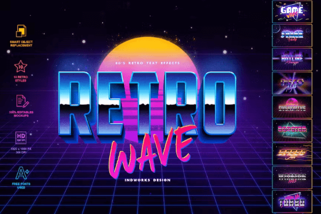 Efek Teks Retro 80-an Vol. 1