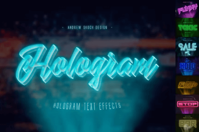 Hologramm-Texteffekte