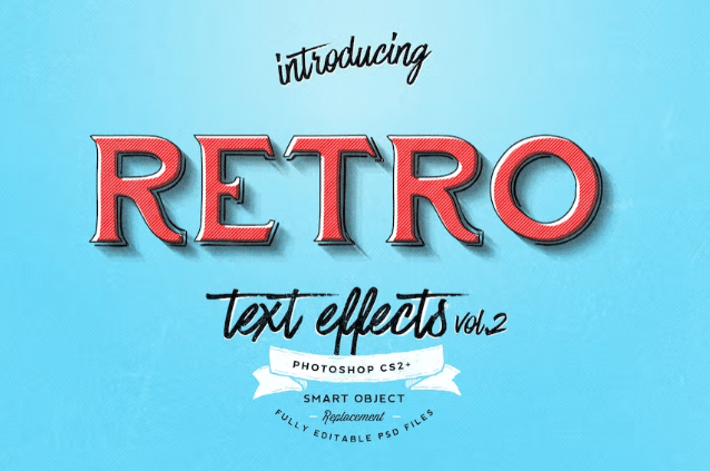 Efectos de texto retro vol. 2