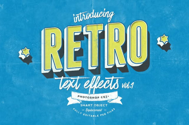 Efectos de texto retro vol. 1