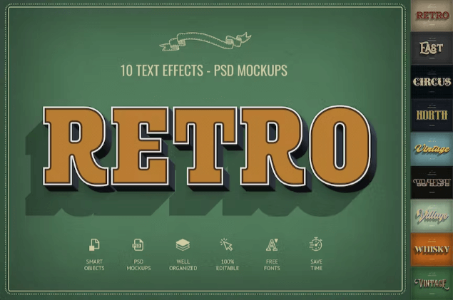 Efectos de texto retro