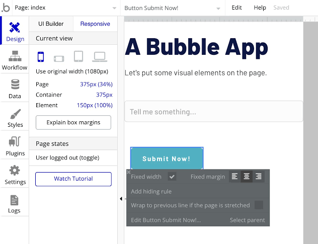 Projet d'application Bubble