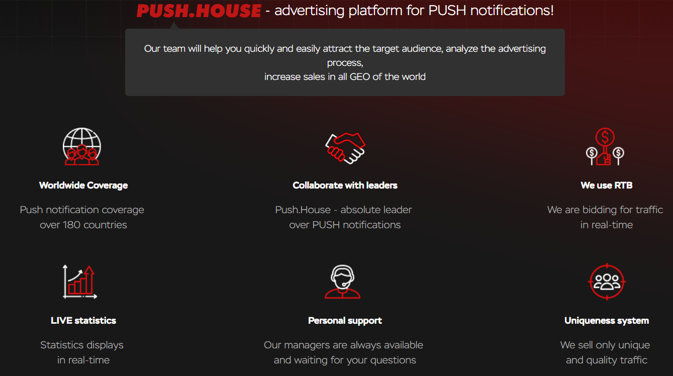 Push House para anunciantes