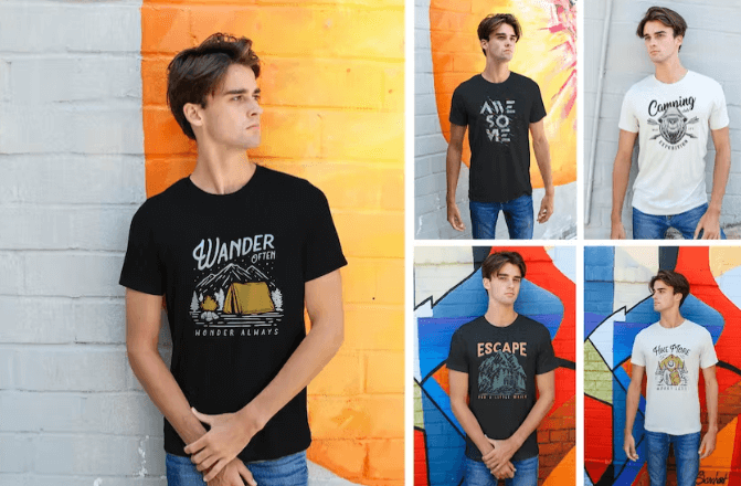 Mockups de camisetas urbanas masculinas