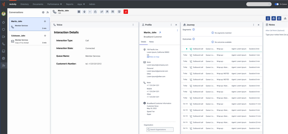 Genesys コンタクト センター ソフトウェアのスクリーンショット。 (出典: ジェネシス)