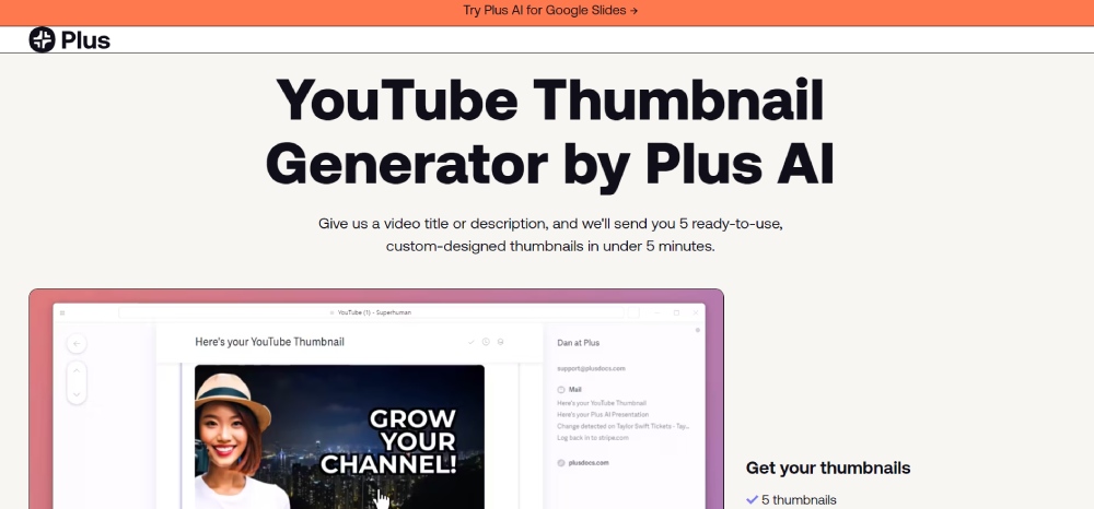 plus-ai YouTube-Thumbnail-Generator