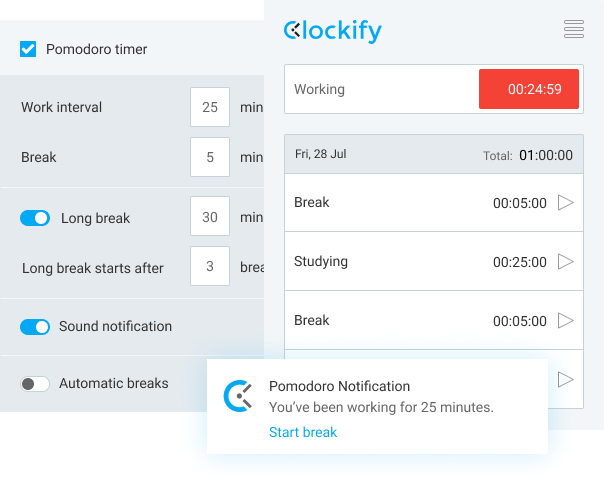 Clockify Pomodoro Timer