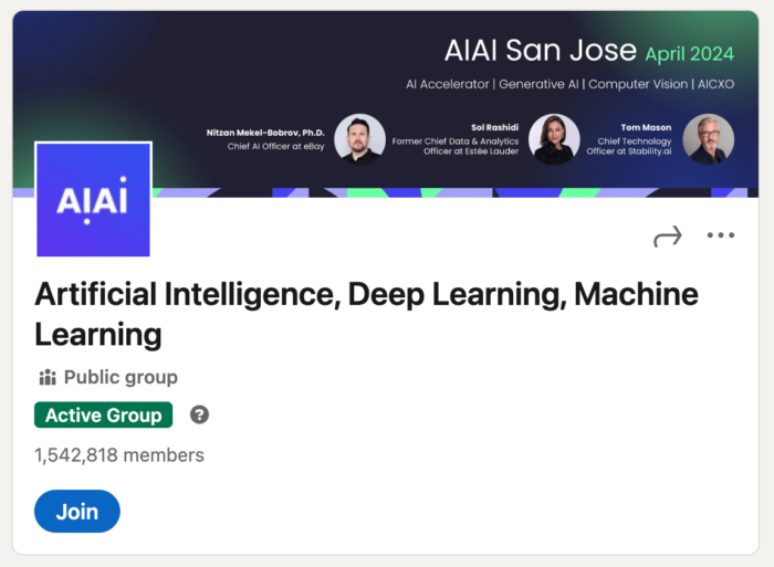Сообщество linkedin, ориентированное на искусственный интеллект и машинное обучение